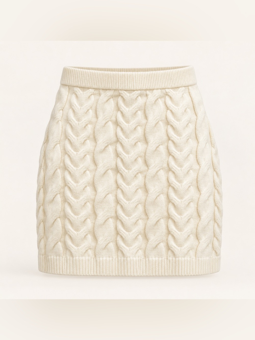 Sincerely Jules Cream Cable Knit Mini Skirt